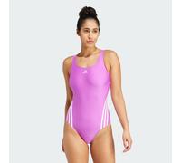 adidas Sportswear Womens 3-Stripes Swimsuit - Purple Recycled Material - Size Medium/Large