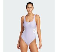 adidas Sportswear Womens 3-Stripes U-back Swimsuit - Purple - Size Medium/Large