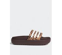 adidas Sportswear Women's Adilette Platform Slides - Brown, Brown/Ftwr White/Magic Beige, Size 7, Women Brown/Ftwr White/Magic Beige