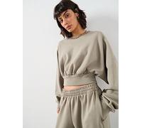 adidas Sportswear Women's All Szn Soft Lux Loose Sweatshirt, Silver Pebble, Size L, Women Ilver Pebble