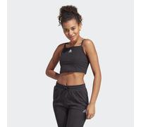 ADIDAS Sportswear Womens Allover Graphic Corset-Inspired Tank Top - Black Cotton - Size X-Small