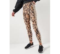 adidas Sportswear Women's Animal Print 3-Stripes High Rise Leggings, Multicolor/Warm Sandstone, Size Xl, Women Print