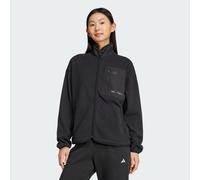 adidas Sportswear Womens City Escape Polar Fleece Track Top - Black Recycled Material - Size Small