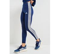 adidas Women's ESSENTIALS 3-STRIPES COTTON LEGGINGS, Dark Blue/White, XS