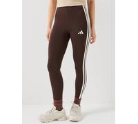 adidas Sportswear Women's Essentials 3-Stripes Cotton Leggings, Brown, Size S, Women Brown