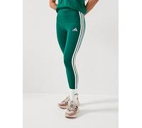 adidas Sportswear Women's Essentials 3-stripes Cotton Leggings, Collegiate Green/White, Size L, Women Collegiate Green/White