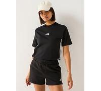 adidas Women's Essentials 3-Stripes Cotton T-Shirt, Black XS