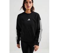 adidas Sportswear Women's Essentials 3-Stripes Fleece Sweatshirt - Black, Black/White, Size 2Xs, Women Black/White