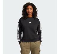ADIDAS Sportswear Womens Essentials 3-Stripes Fleece Sweatshirt - Black/White - Size Medium
