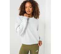 adidas Women's ESSENTIALS 3-STRIPES FRENCH TERRY SWEATSHIRT, light grey heather/white, L