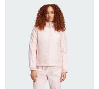 ADIDAS Sportswear Womens Essentials 3-Stripes Insulated Hooded Jacket - Pink Recycled Material - Size Small