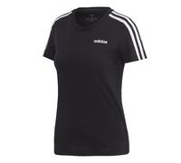 adidas Sportswear Womens Essentials 3-Stripes Tee - Black/White Cotton - Size Medium