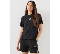 adidas Sportswear Womens Essentials Animal Print 3-Stripes T-Shirt, Black, Size M, Women Black