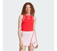 adidas Sportswear Womens Essentials Color-Pop Cotton Crop Tank Top - Red - Size Large