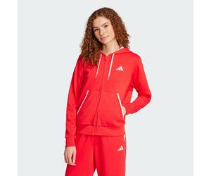 adidas Sportswear Womens Essentials Color Pop French Terry Full-Zip Hoodie - Red - Size Large