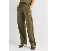 adidas Women's Essentials Small Logo Feel Cozy Open Hem Pants, Olive strata/White, M