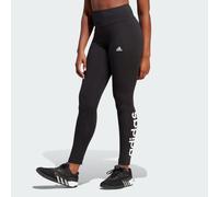 adidas Sportswear Womens ESSENTIALS HIGH-WAISTED LOGO LEGGINGS - Black/White Cotton - Size 2XS