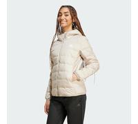 adidas Sportswear Womens Essentials Light Down Hooded Jacket - Beige Recycled Material - Size Large