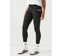 adidas Sportswear Women's Essentials Linear Cotton Leggings - Black, Black/White, Size M, Women Black/White