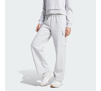 adidas Sportswear Womens Essentials Linear Fleece Cargo Pants - Grey - Size Small