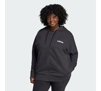 adidas Sportswear Womens Essentials Linear Full-Zip French Terry Hoodie - Black/White - Size UK 28-30 (Womens)