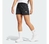 adidas Sportswear Womens Essentials Monogram Fleece Graphic Shorts - Black Cotton - Size 2XS