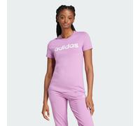 adidas Sportswear Womens Essentials Slim Logo Tee - Purple Cotton - Size Small