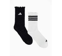 adidas Sportswear Women's Frill Socks 2 Pack, Black/White, Size S, Women Black/White