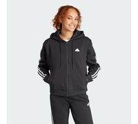 adidas Sportswear Womens Future Icons 3-Stripes Full Zip Hoodie - Black Cotton - Size Small