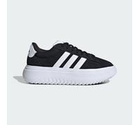 adidas Sportswear Womens Grand Court Platform Shoes - Black/White Leather - Size UK 8