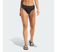 adidas Sportswear Womens Iconisea High-Waist Bikini Bottoms - Black/White Recycled Material - Size X-Small
