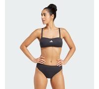 adidas Sportswear Womens Iconisea Padded Bandeau Top - Black/White Recycled Material - Size Small/Medium