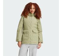 adidas Sportswear Womens Paveric Fur Parka - Green Nylon - Size 2XS