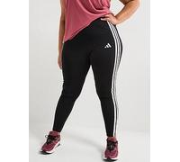adidas Women's ESSENTIALS 3-STRIPES COTTON LEGGINGS (PLUS SIZE), Black/White, XL Plus