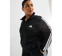 adidas Sportswear Women's Plus Size Tricot 3-Stripes Track Jacket, Black/White, Size 1X, Women Black/White