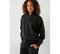 adidas Sportswear Women's Quarter-zip Sweatshirt, Black, Size L, Women Black