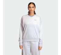 ADIDAS Sportswear Womens Seasonal Essentials Colorpop Sweatshirt with Embroidered Graphic - Light Grey - Size X-Small