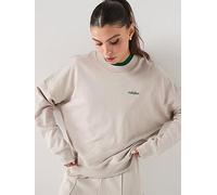 adidas Originals Womens Sportswear Italics Crew Sweatshirt - Beige - Size XS