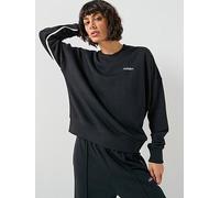 adidas Women's Seasonal Essentials Colorpop Sweatshirt with Embroidered Graphic, black/off white, XS