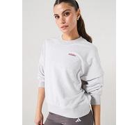 adidas Sportswear Women's Seasonal Essentials Colourpop Sweatshirt With Embroidered Graphic, Lgreyh/Actmar, Size S, Women Lgreyh/Actmar