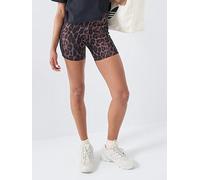 adidas Sportswear Women's Seasonal Essentials Leopard Print Biker Shorts With 3-Stripes, Multco/Earstr, Size S, Women Multco/Earstr