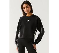 adidas Sportswear Women's Stadium 3 Stripes Sweatshirt , Black, Size S, Women Black