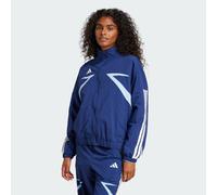 ADIDAS Sportswear Womens Tiro Cut 3-Stripes Color Block Woven Track Jacket - Navy Recycled Material - Size Small