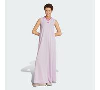 adidas Sportswear Womens Tiro Cut 3-Stripes Soft Mesh Long Dress - Dusty Pink Recycled Material - Size Small