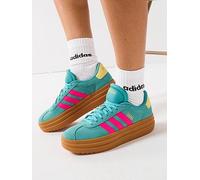 adidas Sportswear Women's Vl Court Bold Trainers - Green, Powder Teal/Pink/Powder Yellow, Size 3.5, Women Powder Teal/Pink/Powder Yellow