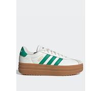 adidas Sportswear Women's Vl Court Bold Trainers, White/Court Green/Gold Met, Size 4, Women White/Court Green/Gold Met