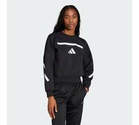 adidas Sportswear Womens Z.N.E. Sweatshirt - Black/White Recycled Material - Size Large (Short)
