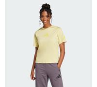 adidas Sportswear Womens Z.N.E. Tee - Yellow Cotton - Size Medium (Short)