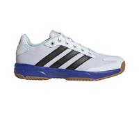 adidas Stabil Junior Indoor Court Shoes | UK J2 in Cloud White/Core Black/Lucid Blue