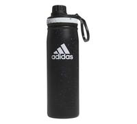 adidas 600 Ml (20 Oz) Metal Water Bottle, Hot/Cold Double-Walled Insulated 18/8 Stainless Steel, Black/Bright Royal Blue/White, 20 Ounces